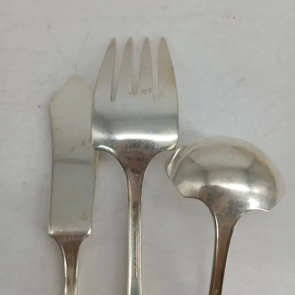 3X Serving Oneida Silverplate SHERATON DINNER Ladle Meat Fork Community Plate